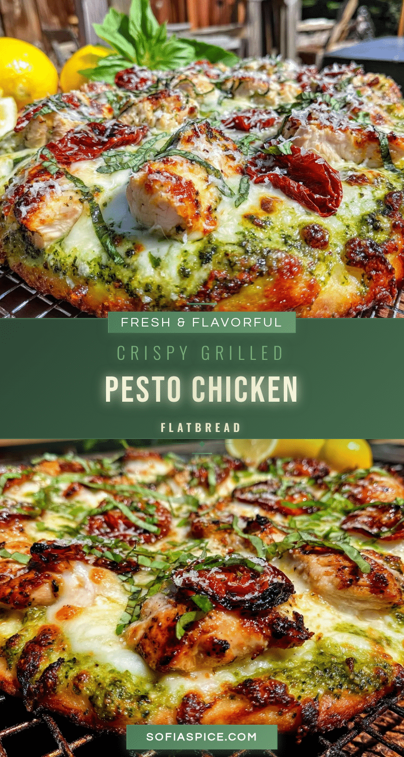 crispy grilled pesto chicken flatbread pizza recipe