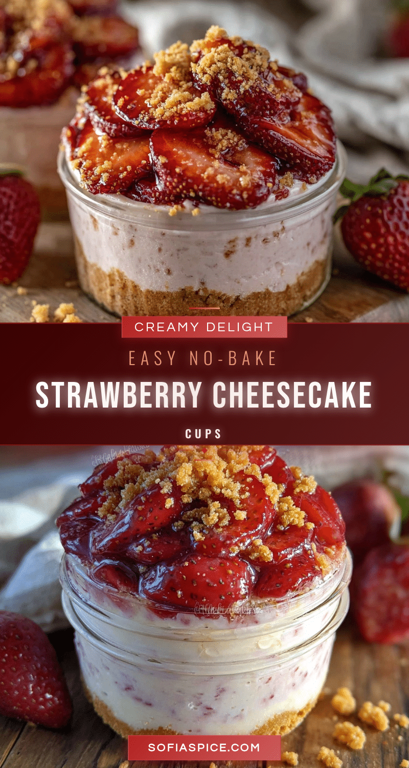 no-bake strawberry cheesecake cups recipe