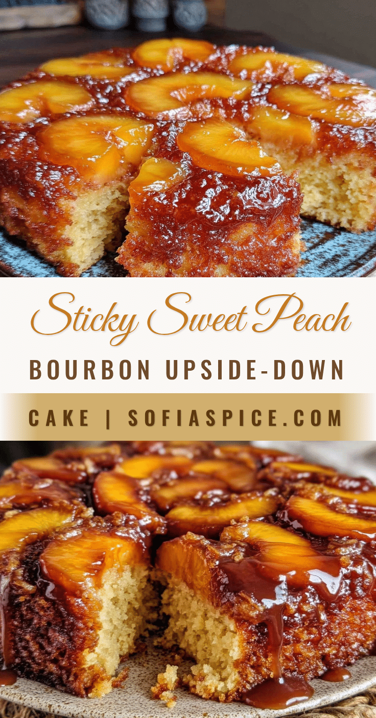 peach bourbon upside-down cake recipe