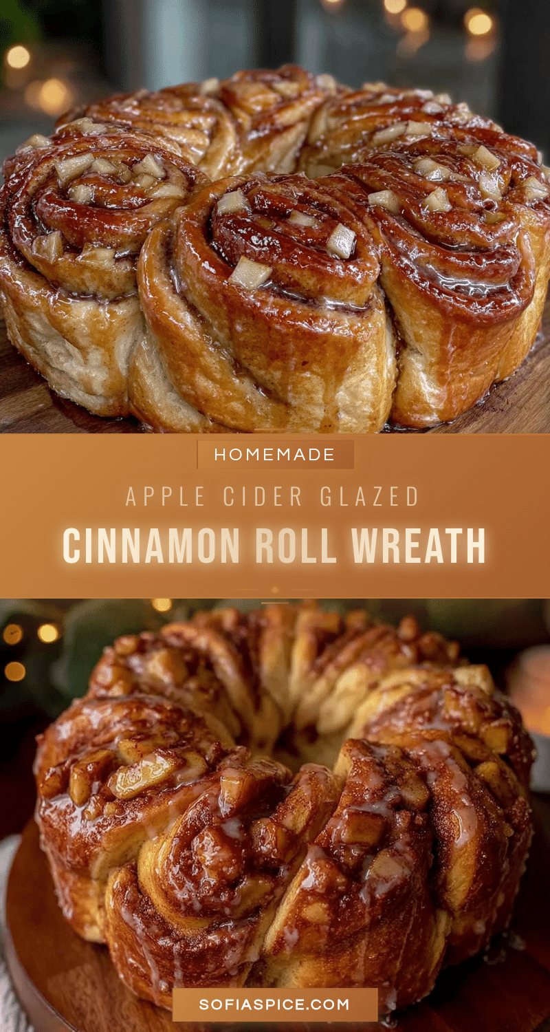 apple cider glazed sourdough cinnamon roll wreath recipe