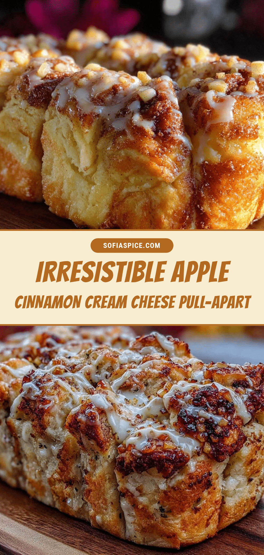apple cinnamon cream cheese pull-apart bread recipe