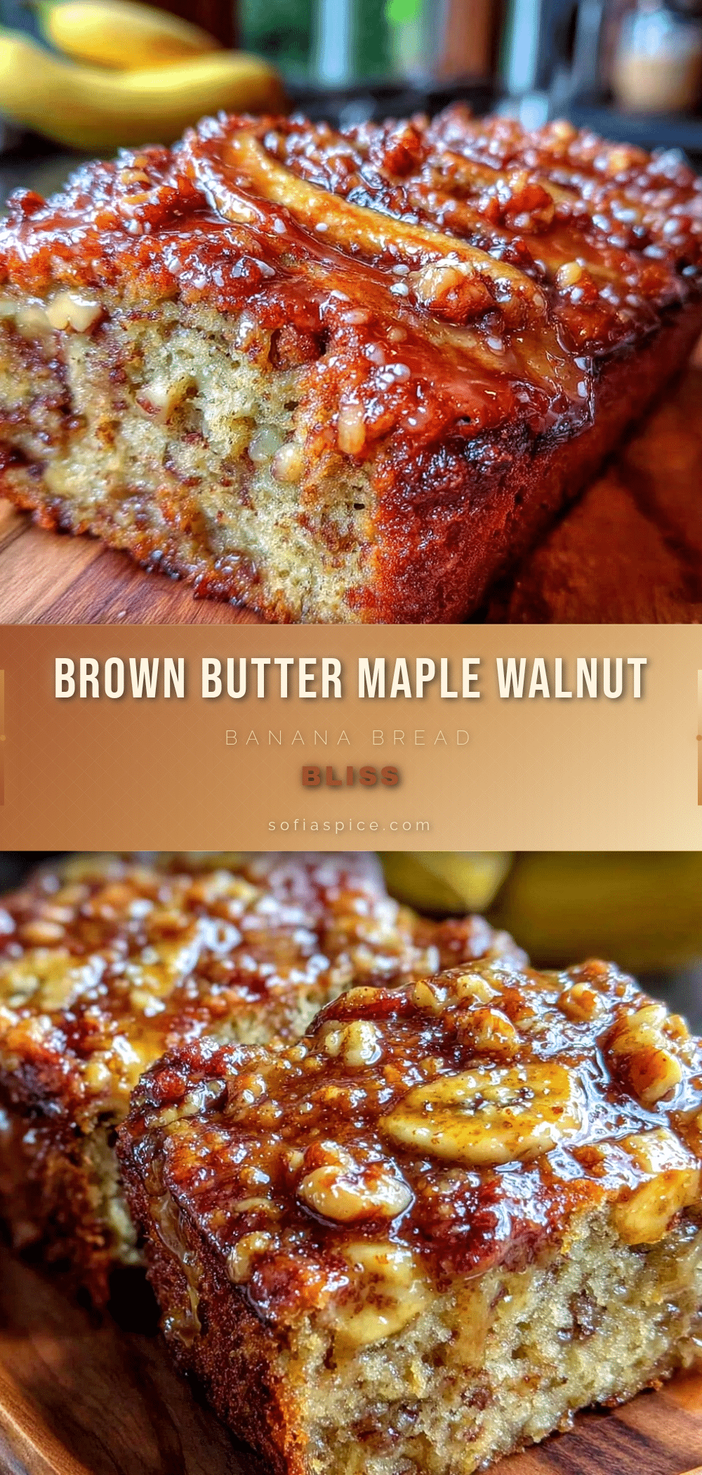 brown butter maple walnut banana bread recipe