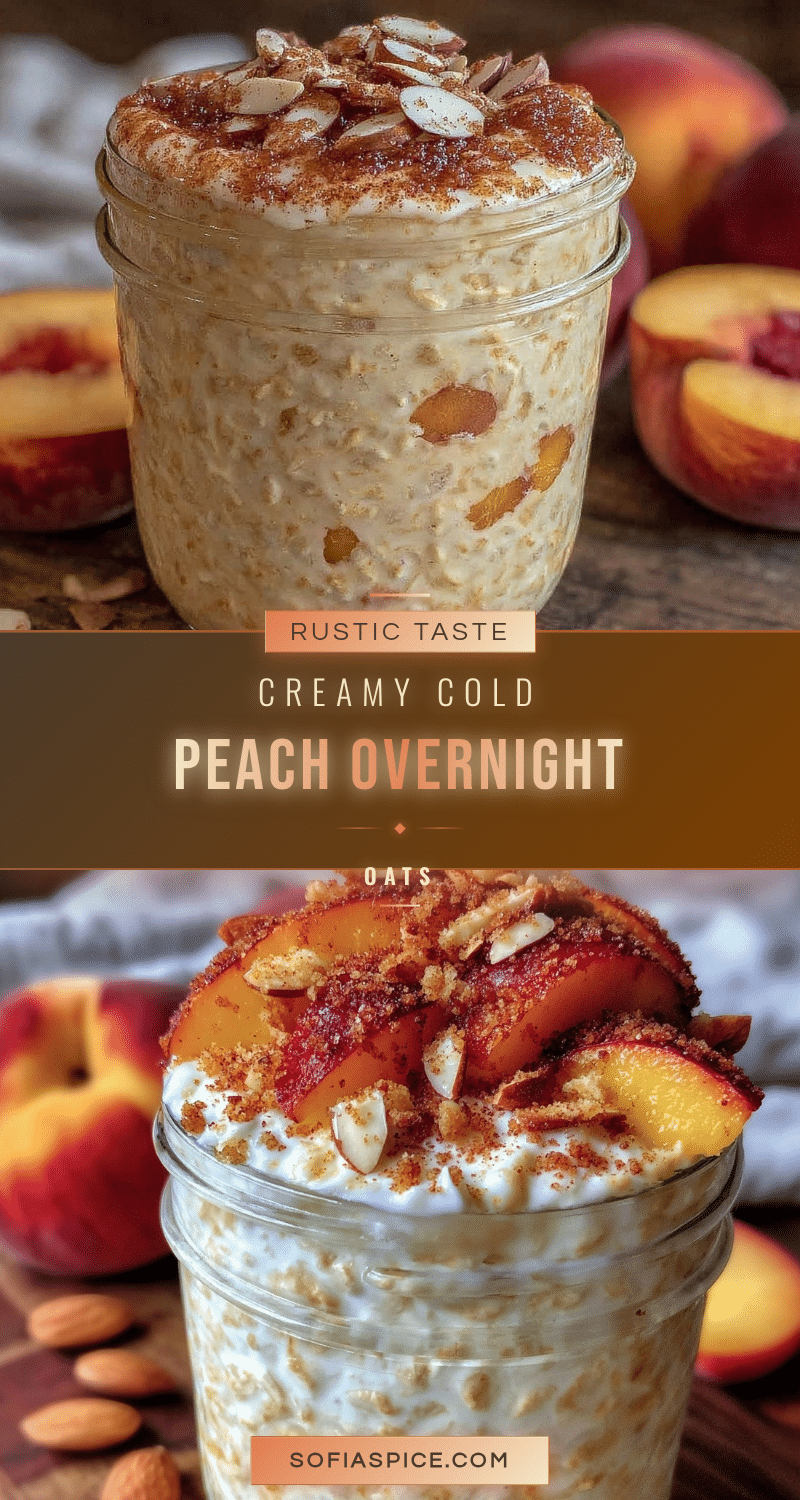 creamy cold peach overnight oats recipe