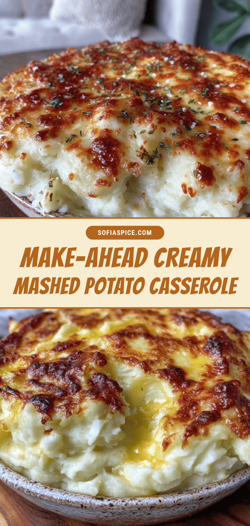creamy make-ahead mashed potato casserole recipe