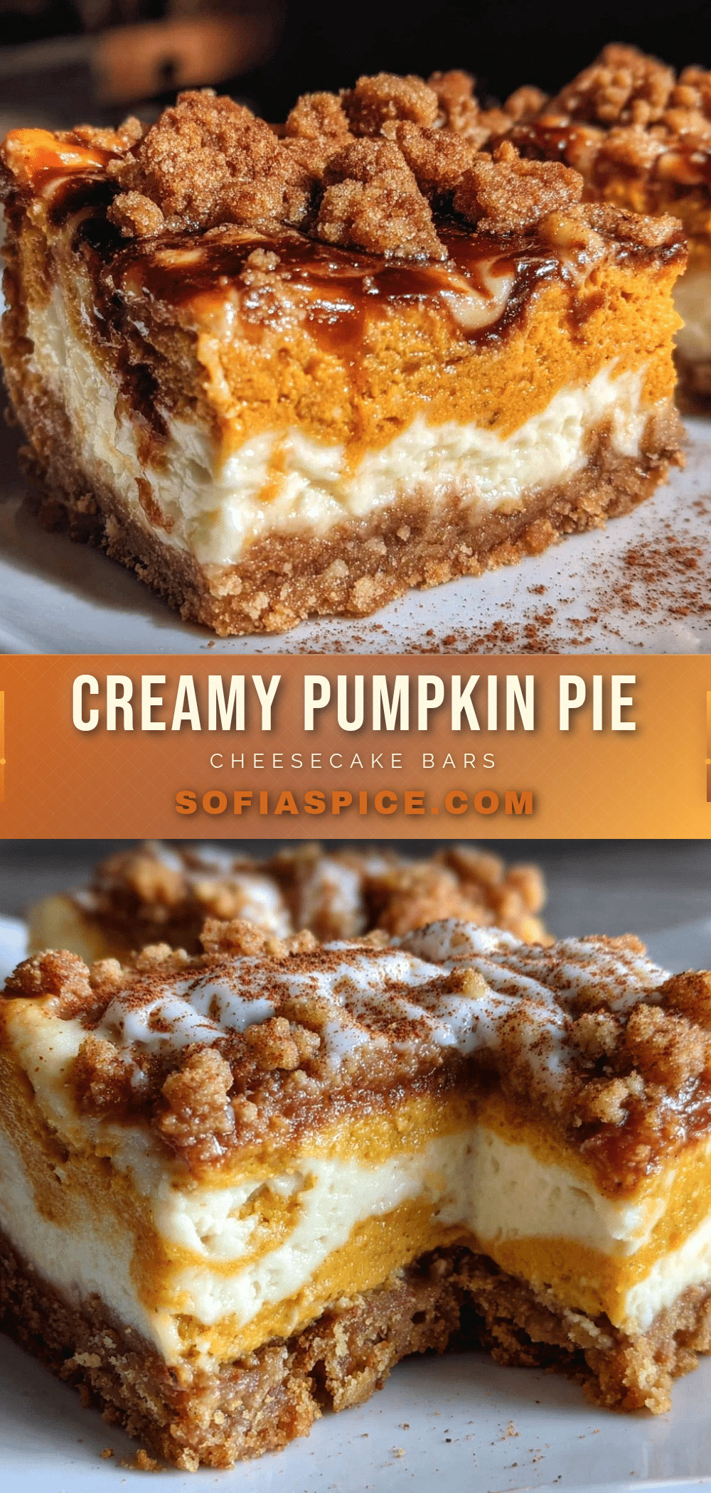 creamy pumpkin pie cheesecake bars recipe