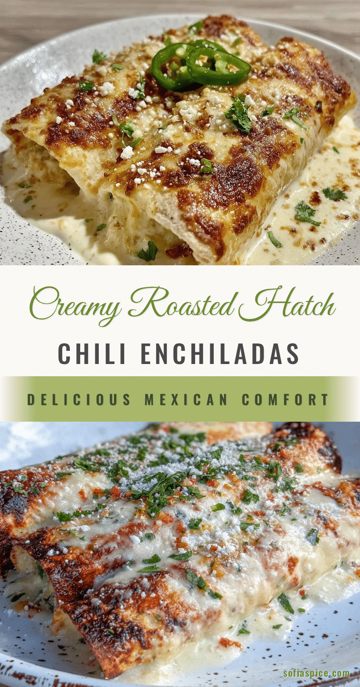 creamy roasted hatch green chili enchiladas recipe