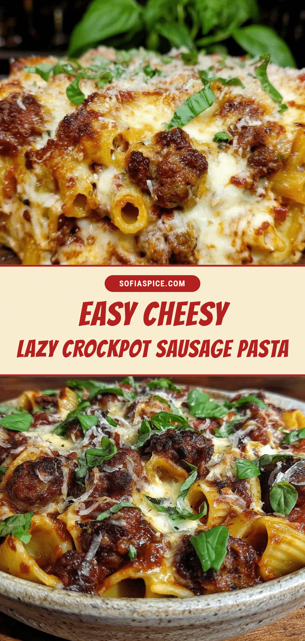 crockpot italian sausage pasta bake recipe