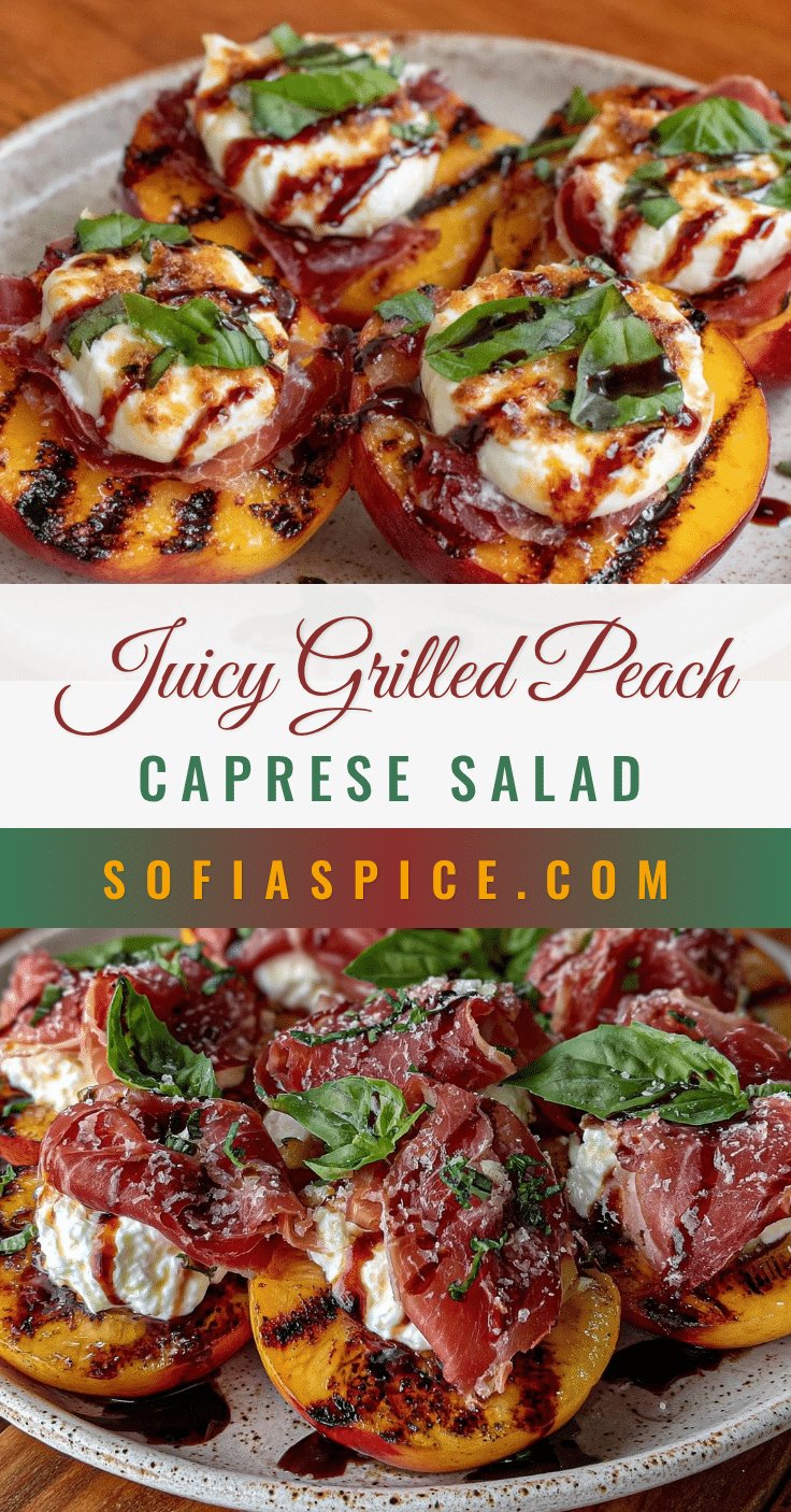 Fresh Grilled Peach Caprese Salad recipe