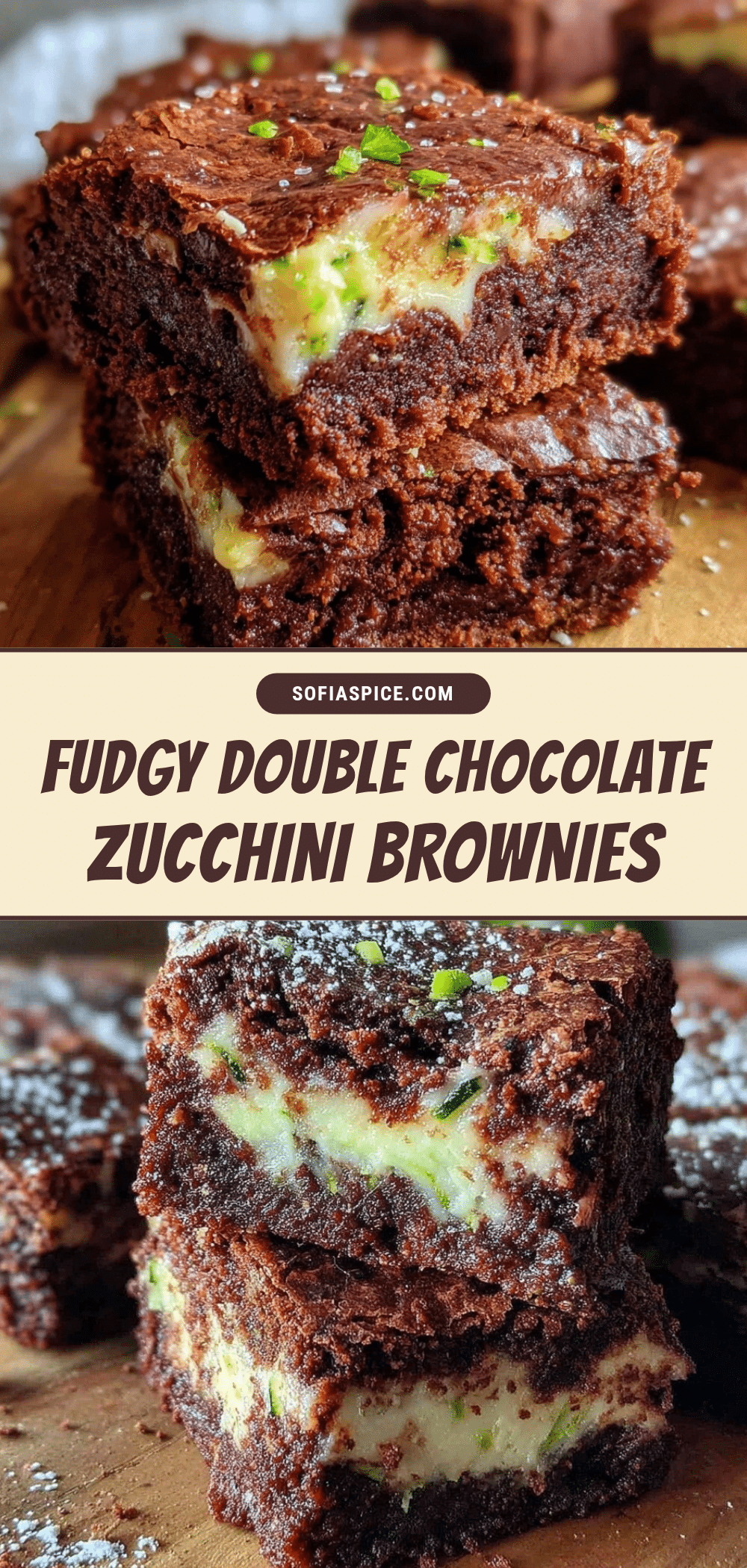 fudgy double chocolate zucchini brownies recipe