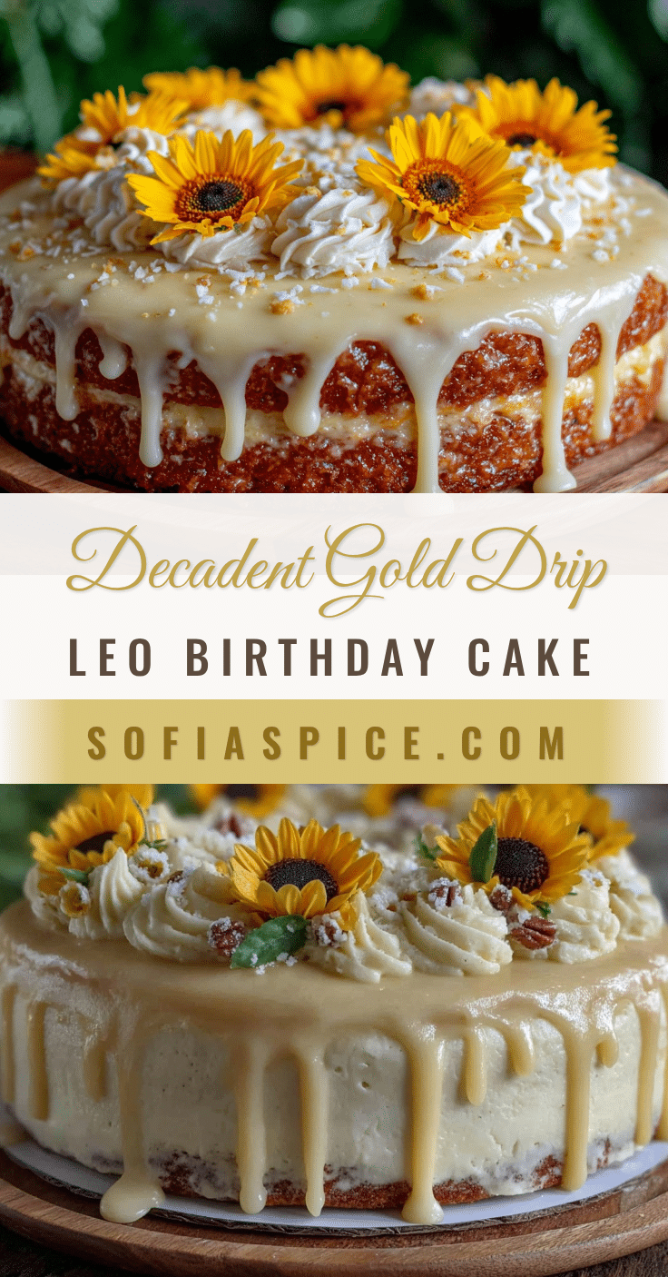 gold drip leo birthday sheet cake recipe