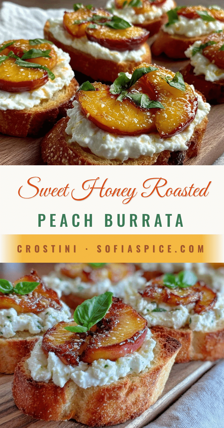 honey roasted peach and burrata crostini recipe