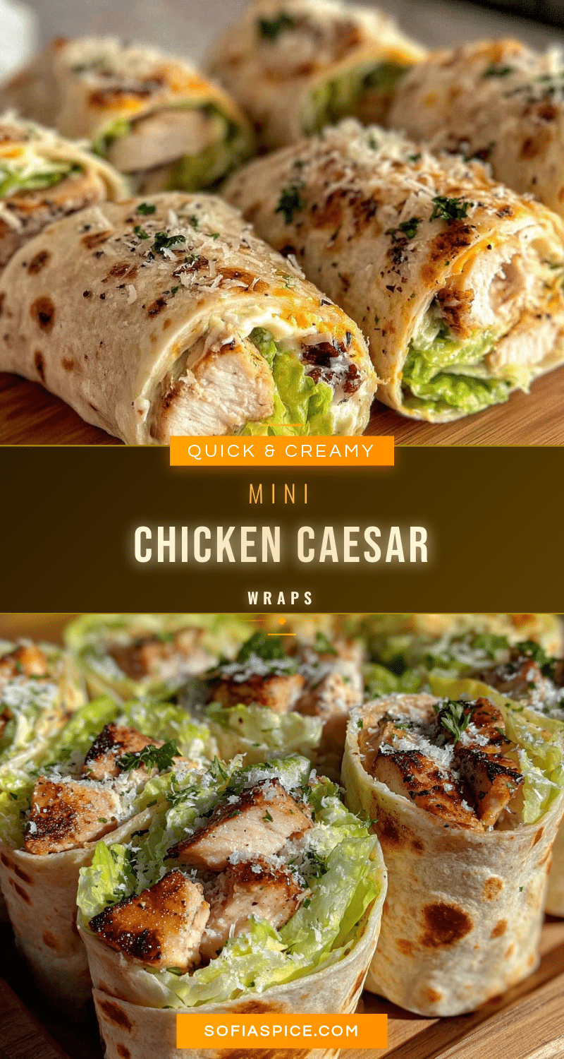 mini chicken caesar wraps recipe