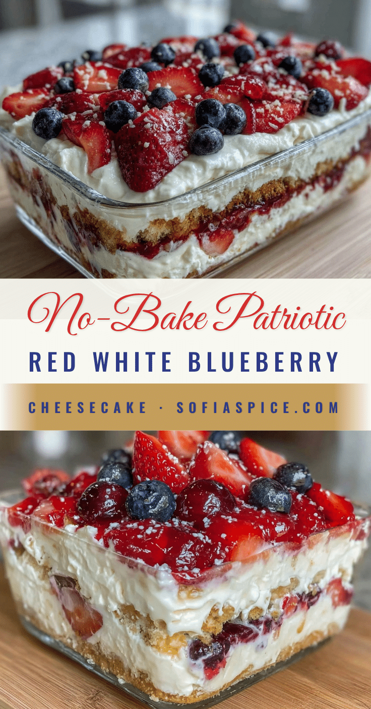 no bake patriotic berry cheesecake lasagna recipe