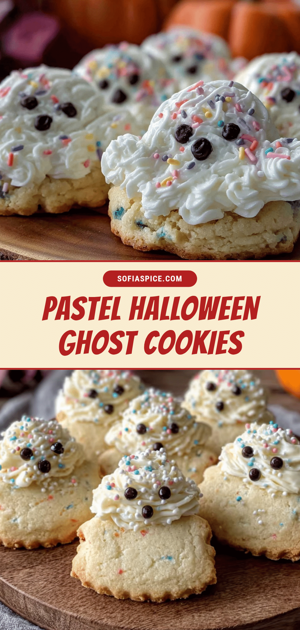pastel halloween funfetti shortbread ghost cookies recipe