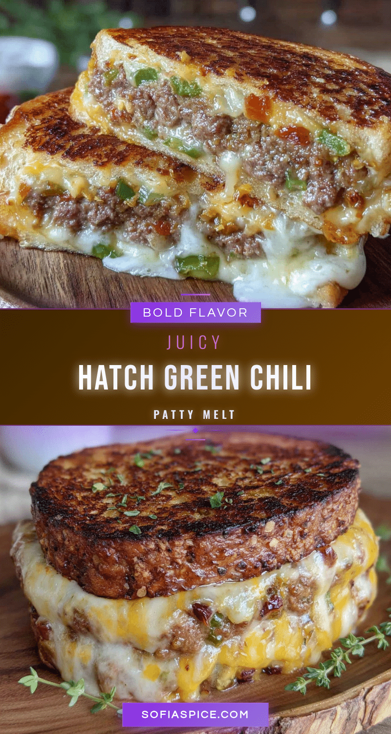 Savory Hatch Green Chili Cheeseburger Smash Patty Melt recipe
