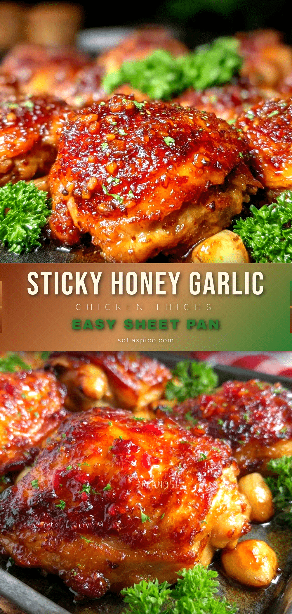sticky honey garlic chicken thighs recipe