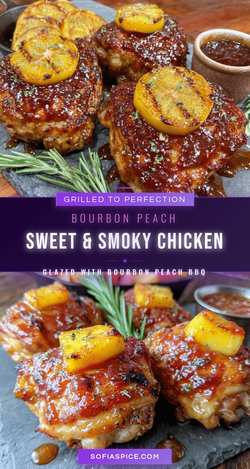 bourbon peach bbq glazed chicken thighs recipe