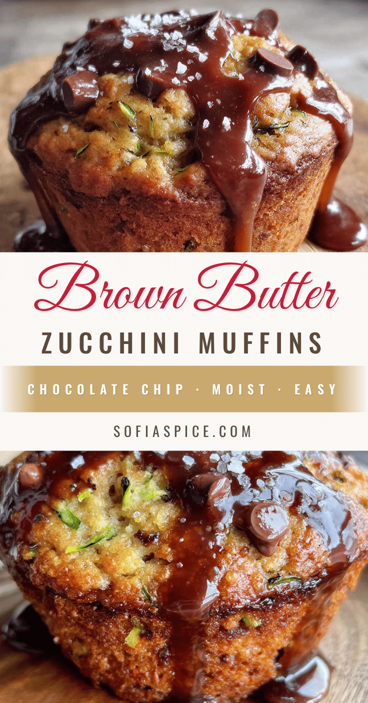 brown butter zucchini chocolate chip muffins recipe