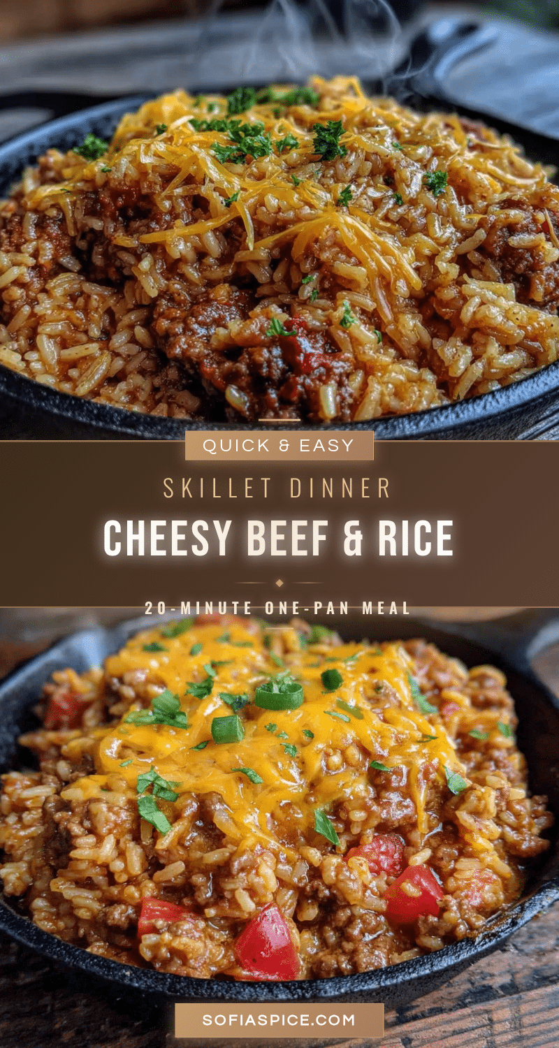 cheesy beef and rice skillet recipe