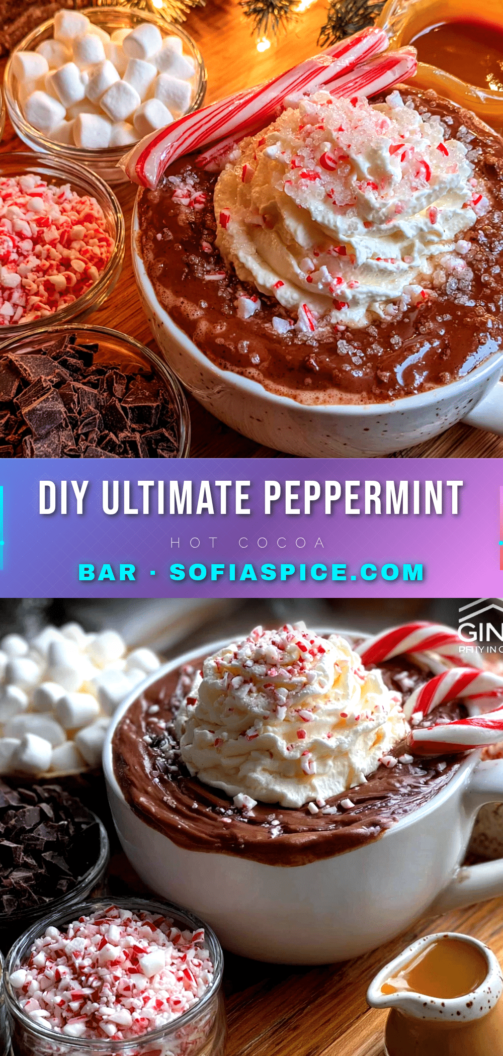 cozy DIY peppermint hot cocoa bar recipe