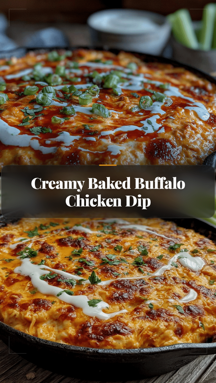 creamy baked buffalo chicken dip with ranch recipe