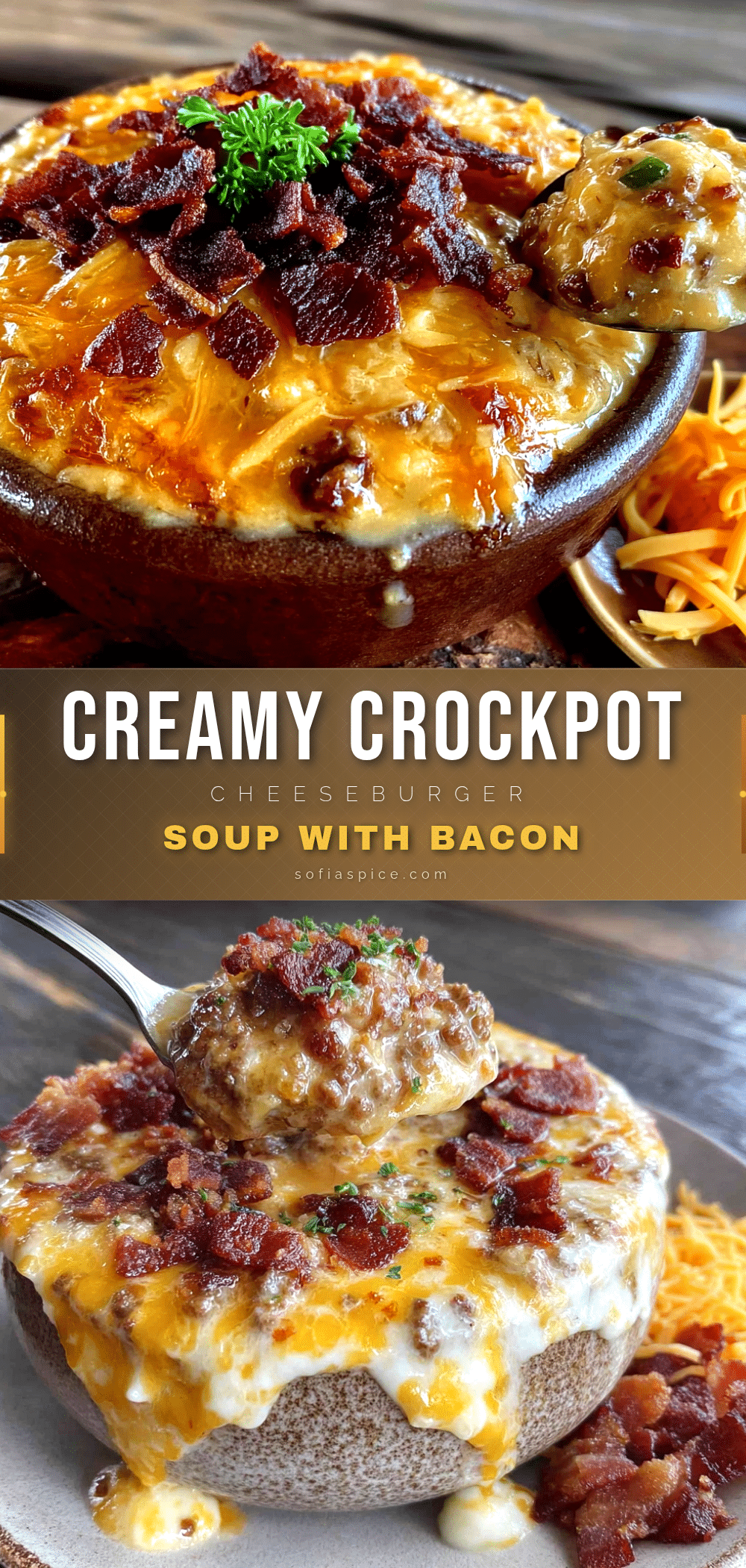 Creamy Crockpot Cheeseburger Soup recipe