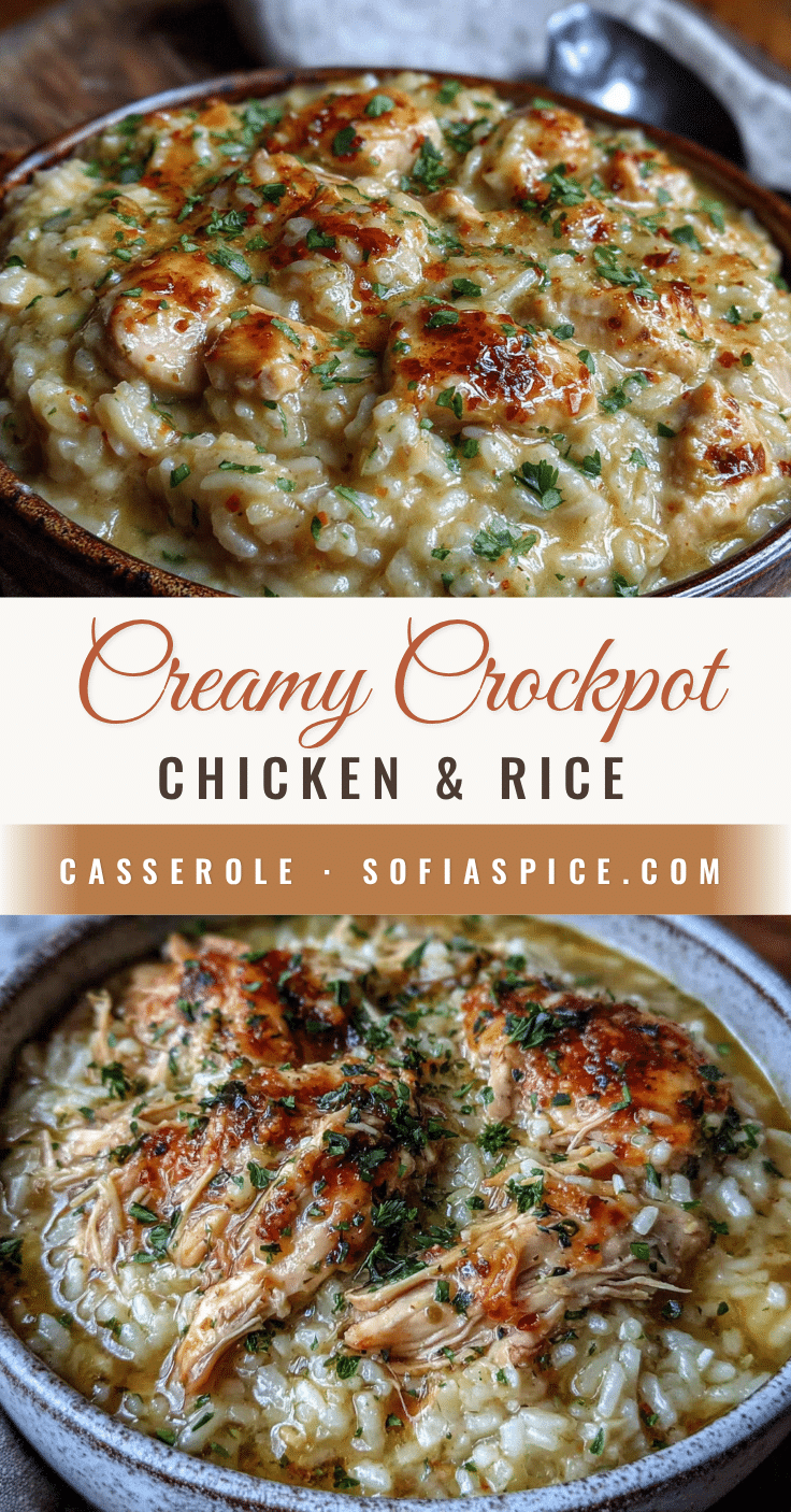 creamy crockpot chicken and rice casserole recipe