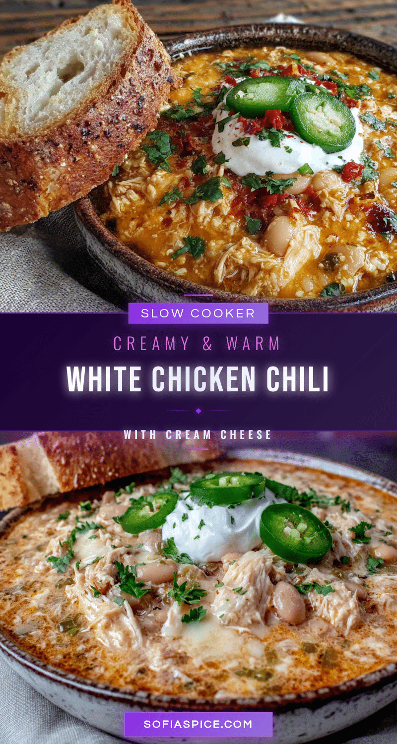 creamy crockpot white chicken chili recipe