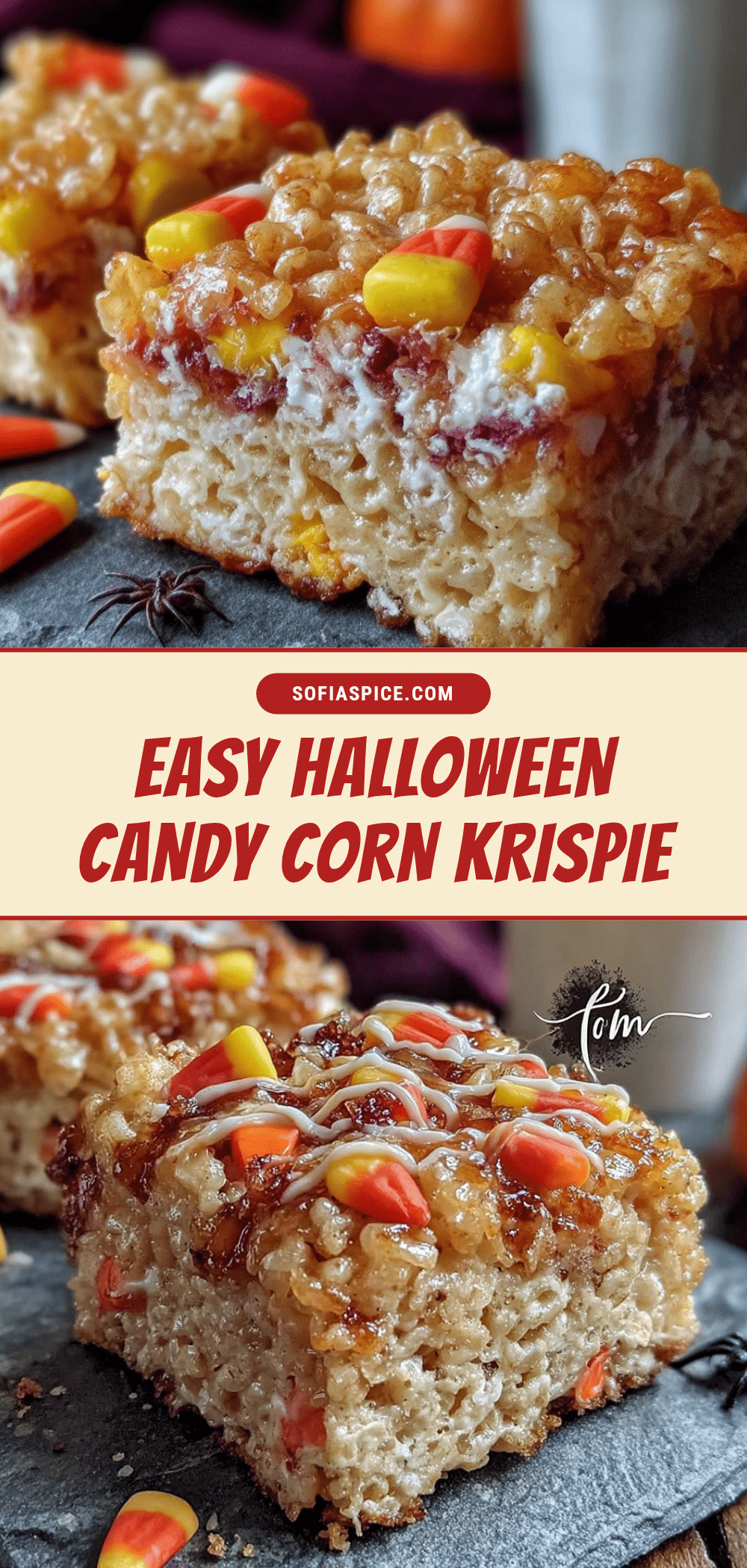 Easy Candy Corn Rice Krispie Treats recipe