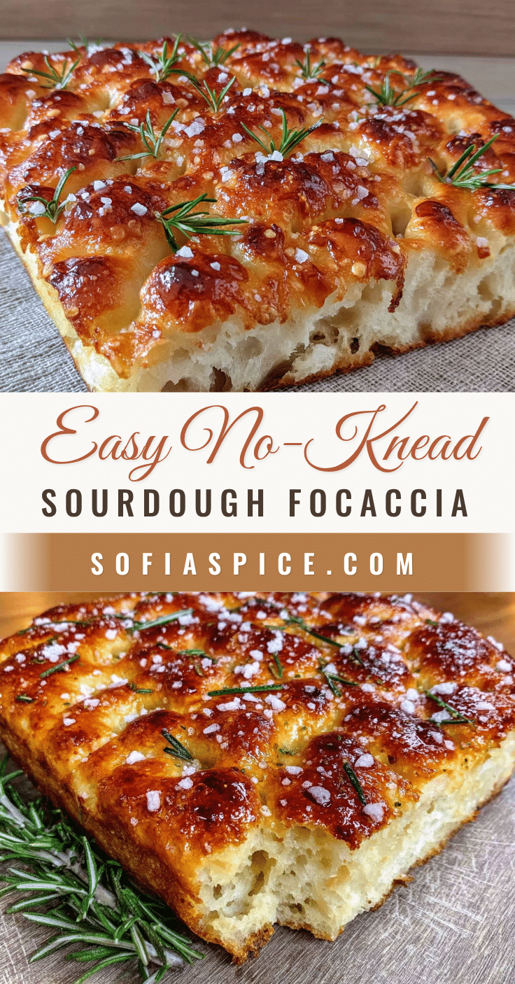 Easy No-Knead Sourdough Discard Focaccia Bread recipe