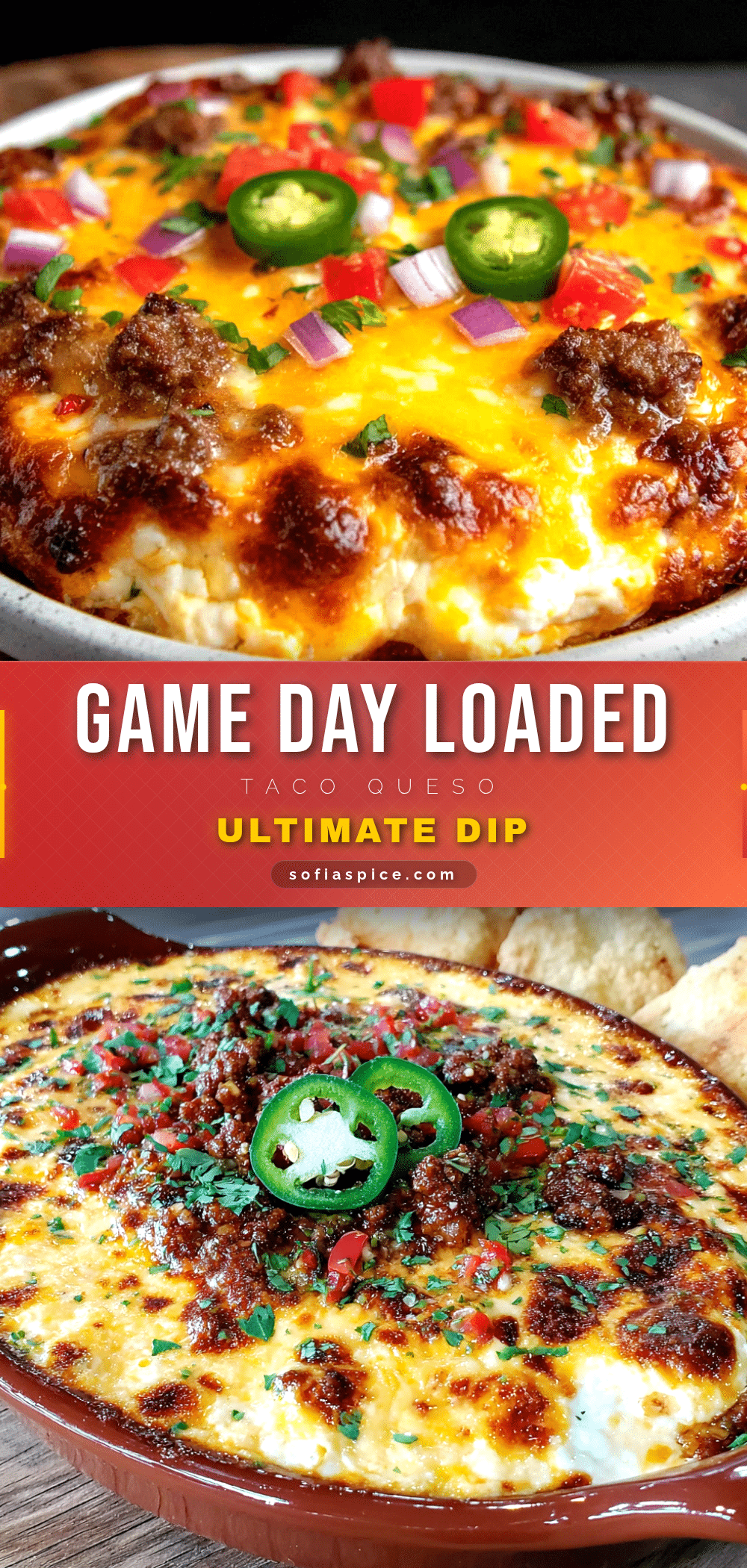 football-shaped taco queso dip recipe