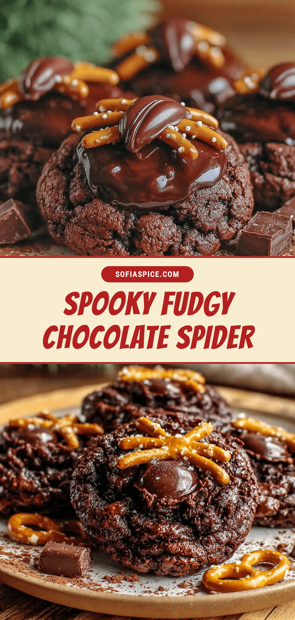fudgy chocolate spider cookies recipe