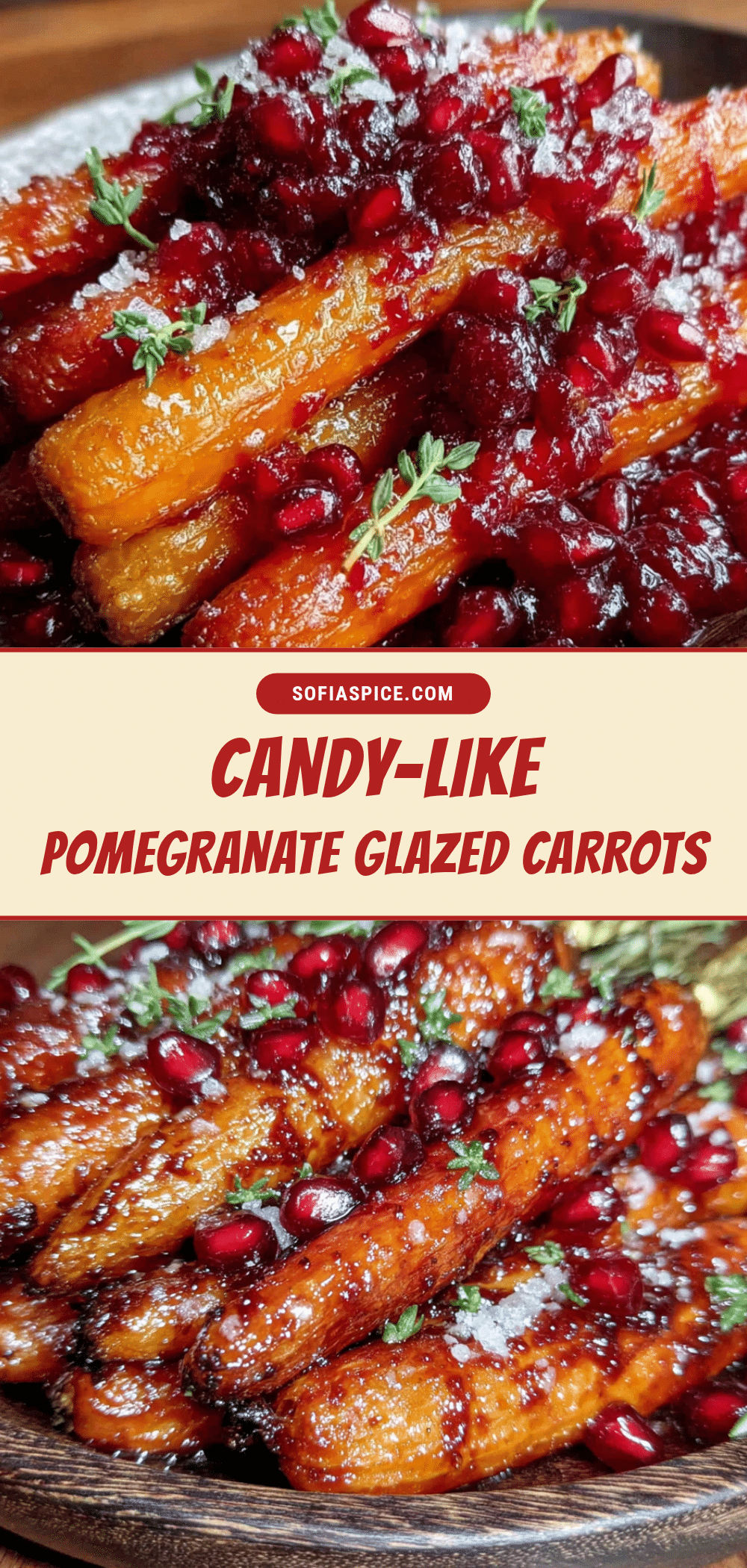 glazed pomegranate roasted carrots recipe