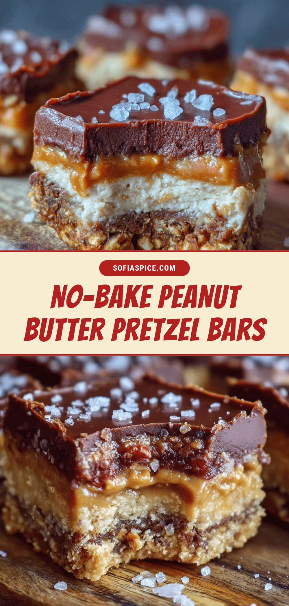 no-bake peanut butter pretzel bars recipe