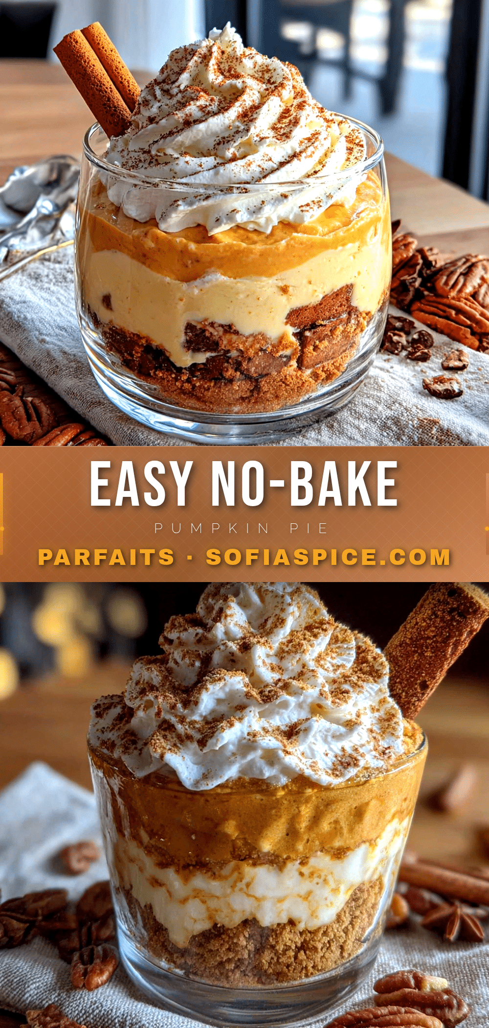 no-bake pumpkin pie parfaits recipe