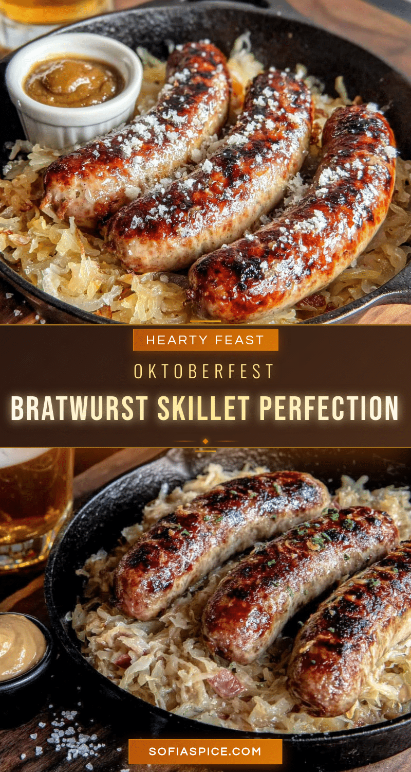 Oktoberfest Bratwurst and Sauerkraut Skillet recipe