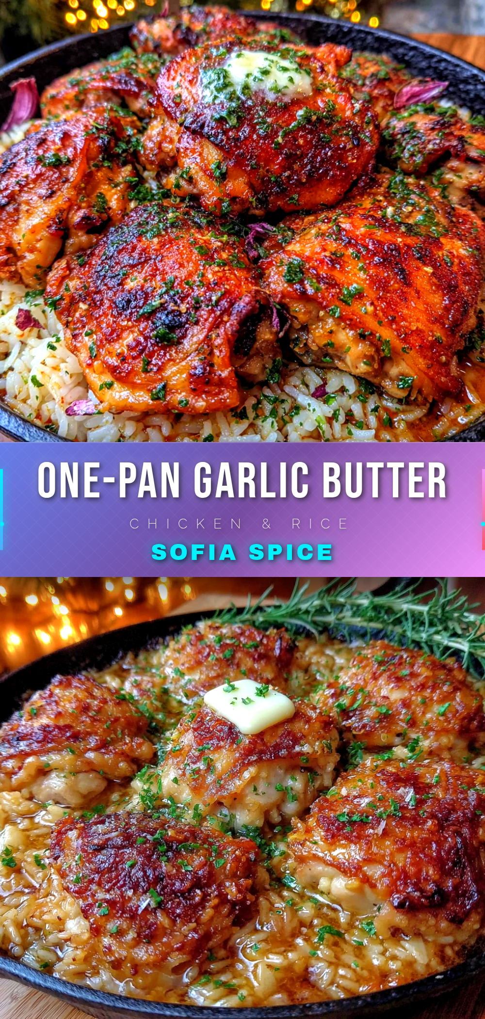 one-pan garlic butter chicken and rice recipe