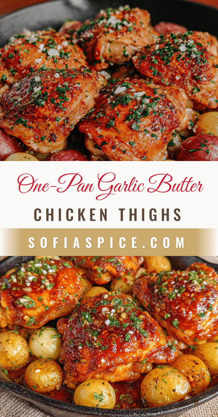 one-pan garlic butter chicken thighs recipe