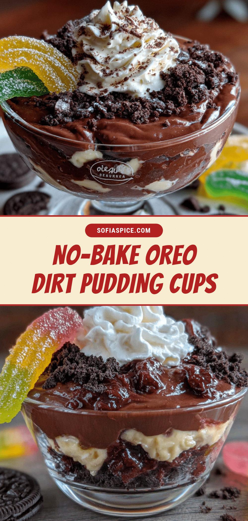 Oreo dirt pudding cups recipe