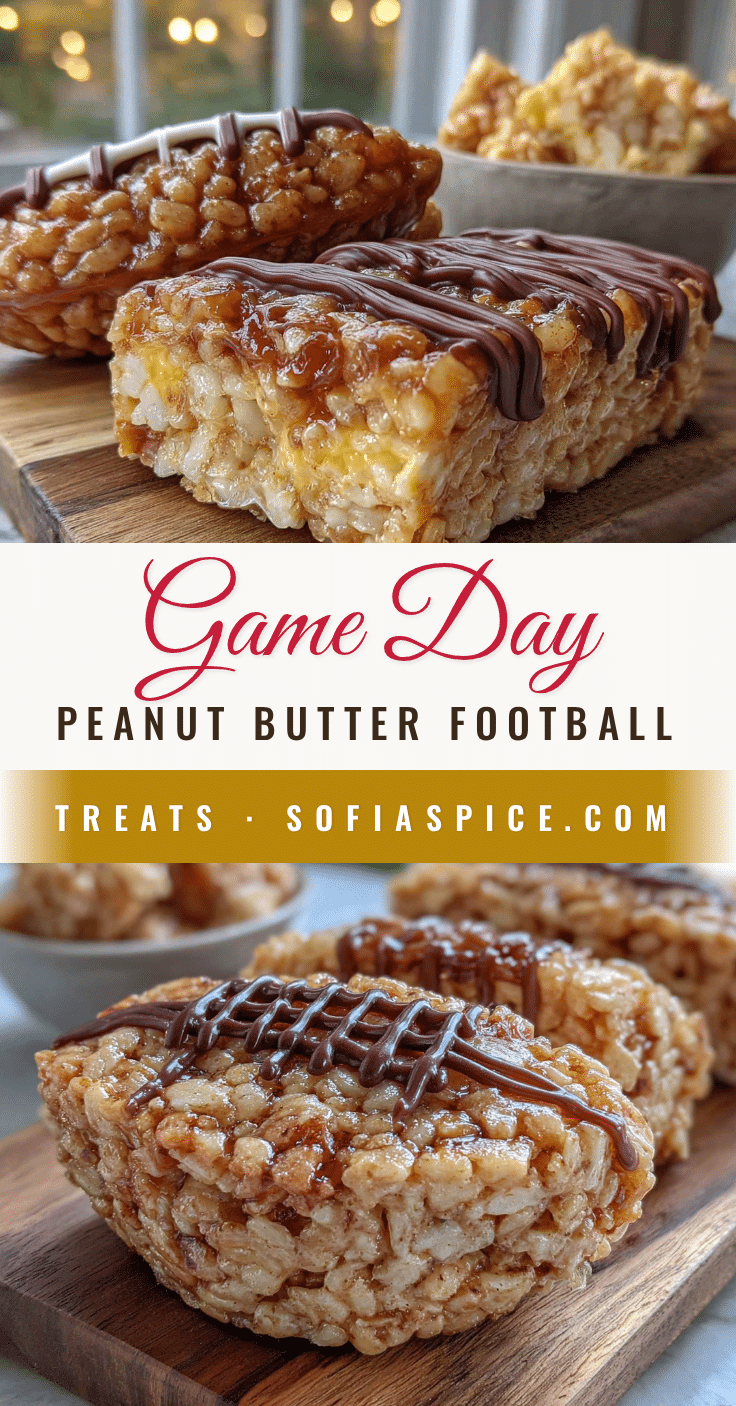 Peanut butter football rice krispie treats recipe