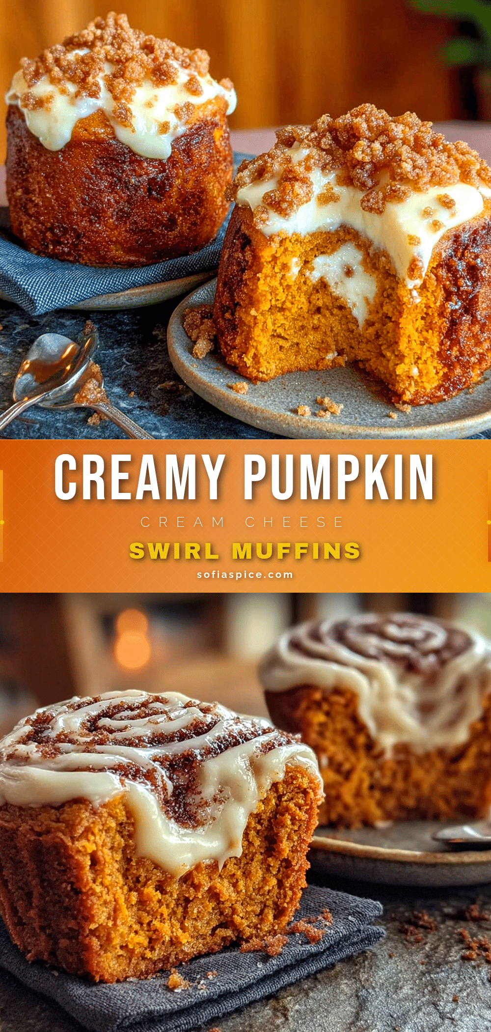 pumpkin cream cheese swirl muffins recipe