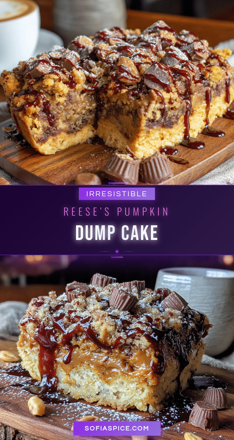 Reeses Peanut Butter Pumpkin Dump Cake recipe