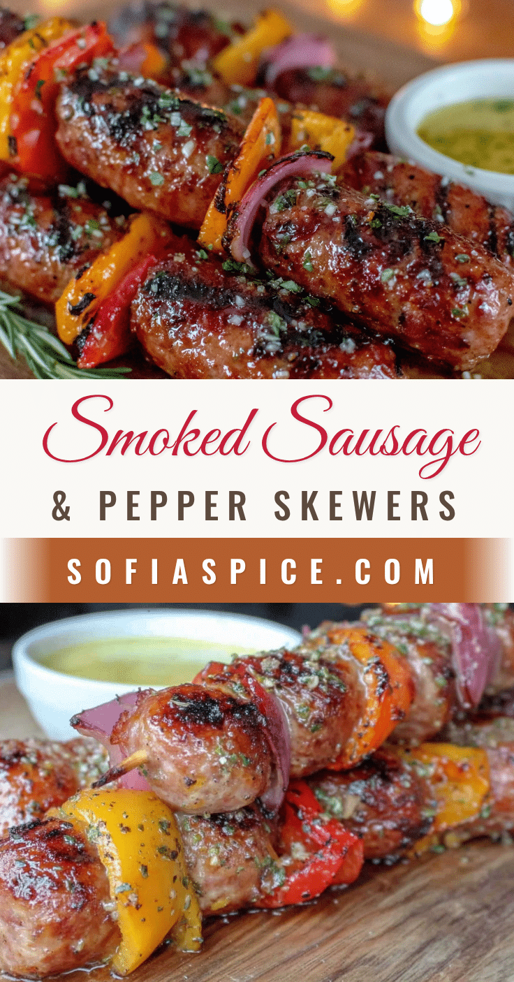smoked sausage and pepper skewers recipe