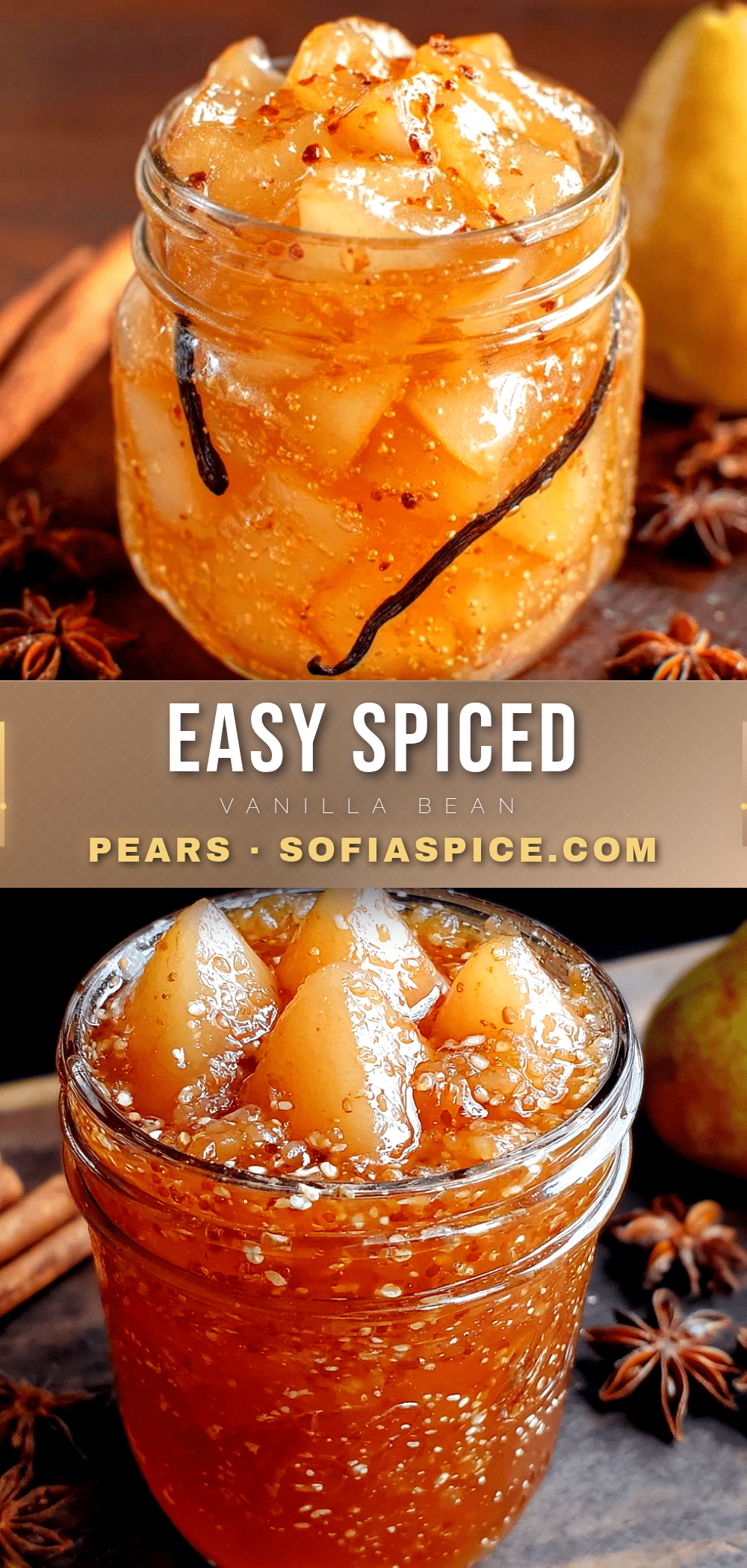 spiced vanilla bean pears recipe