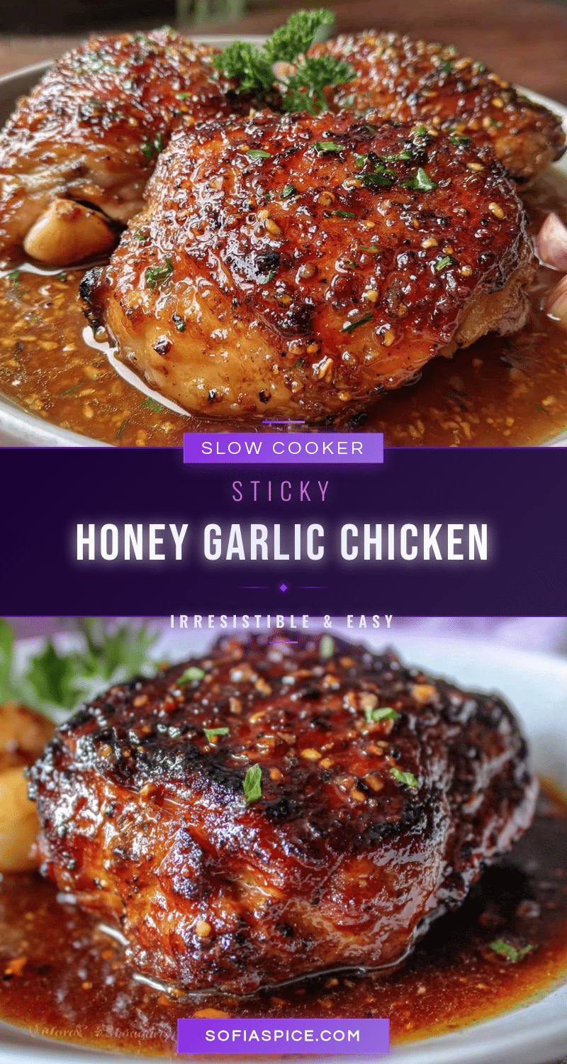 sticky honey garlic chicken slow cooker recipe