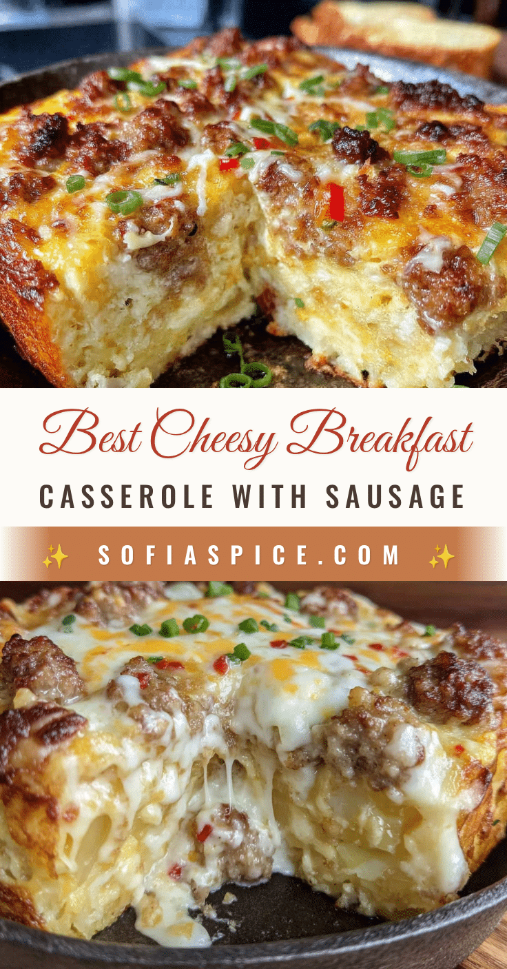 best cheesy breakfast casserole with sausage recipe