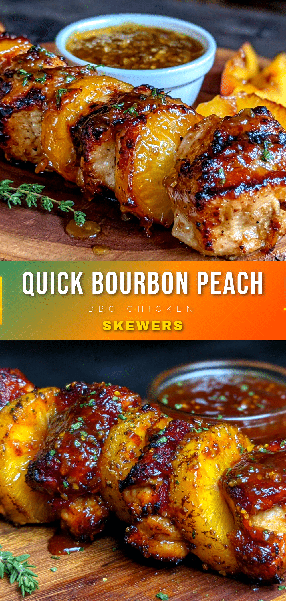 bourbon peach bbq chicken skewers recipe