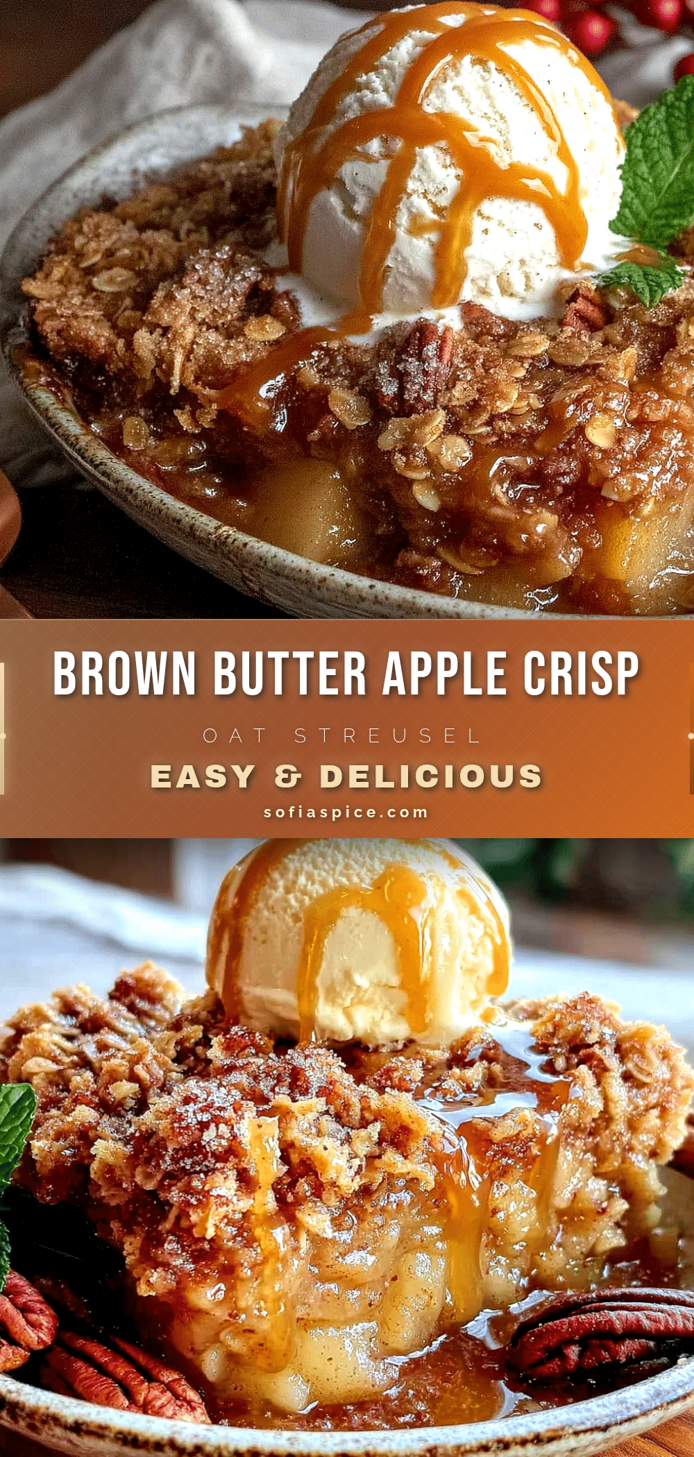 brown butter apple crisp with oat streusel recipe