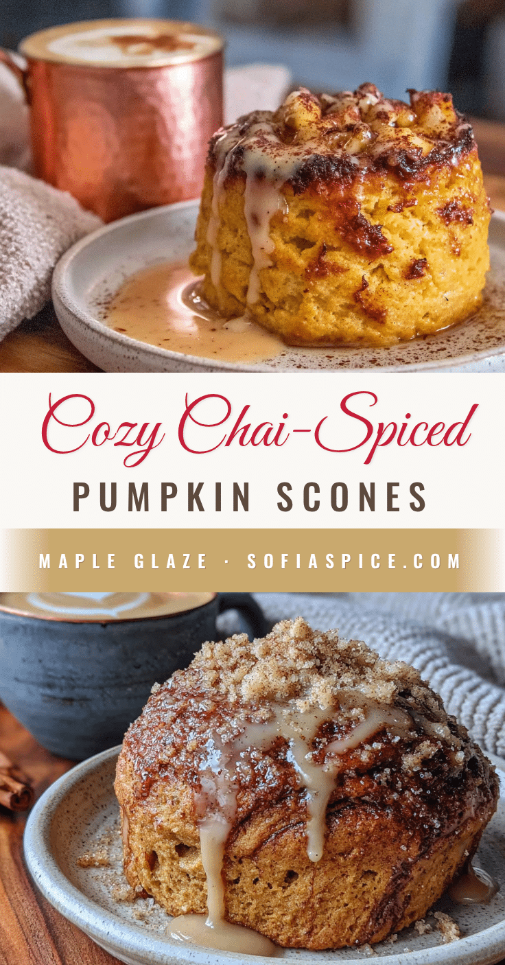 chai-spiced pumpkin scones with maple glaze recipe