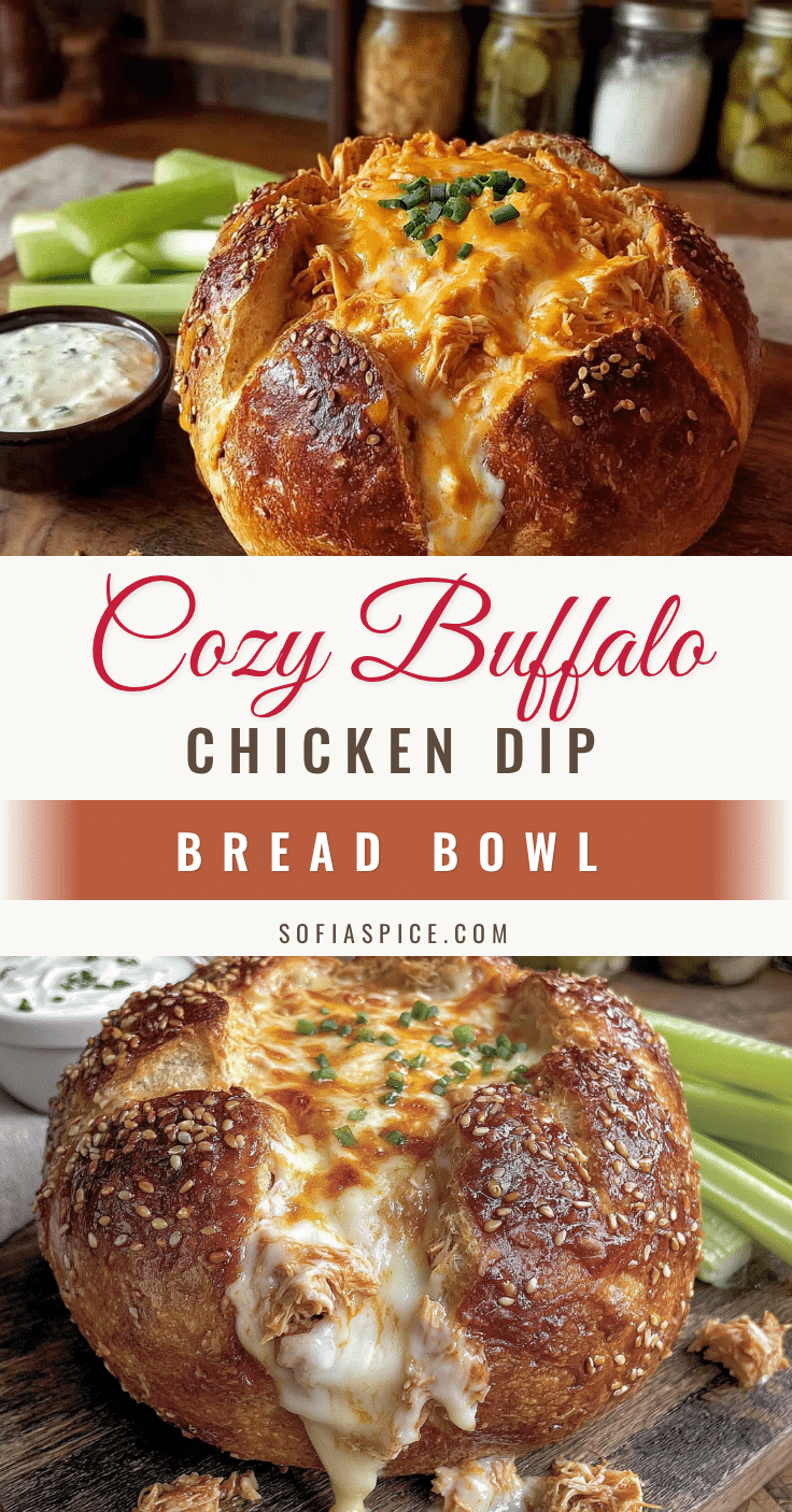 cozy buffalo chicken dip bread bowl recipe